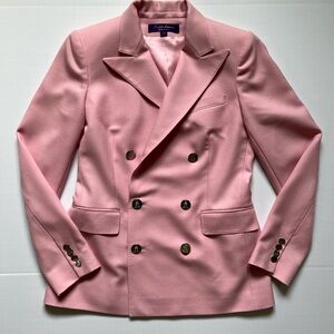 Ralph Lauren PURPLE LABEL 100% Cashmere Pink Double-Breasted Blazer retail $3490